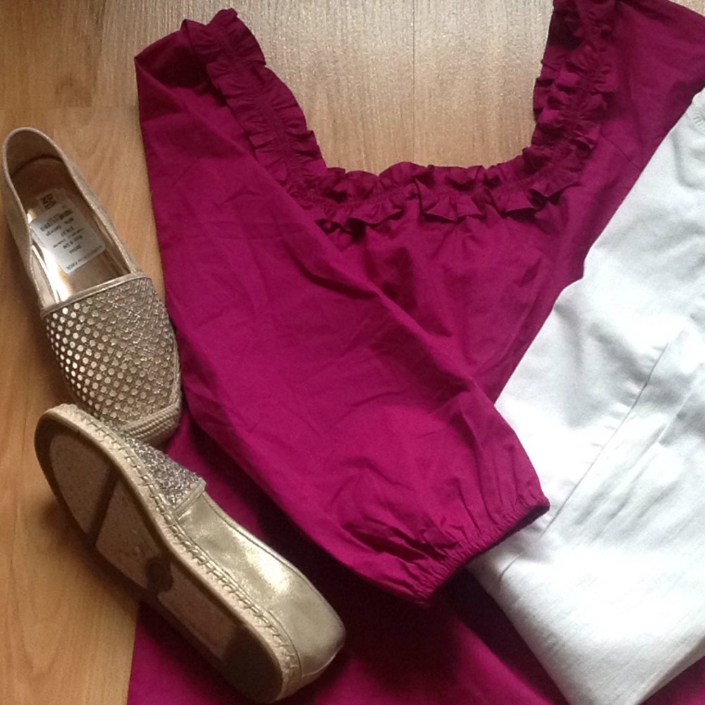 J. Crew ruffle neck shirt